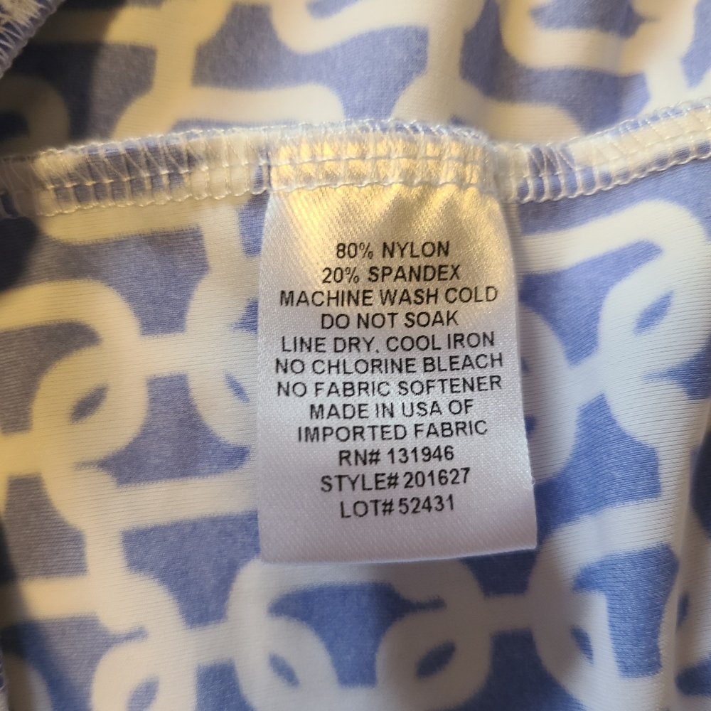 Jude Connally Sonja Skort Blue & White Chain Link Pattern - Picture 5 of 5